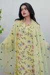 Buy Gulabo Jaipur Yellow Muslin Sequins Split V-neck Muskan Floral Blossom Print Kurta Pant Set Online at Aza Fashions Buy_Gulabo Jaipur_Yellow Muslin Sequins Split V-neck Muskan Floral Blossom Print Kurta Pant Set_Online_at_Aza_Fashions
