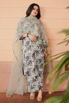 Buy_Gulabo Jaipur_Black Muslin Embroidery Split V-neck Meer Rose Print Kurta Pant Set _at_Aza_Fashions