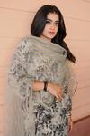 Gulabo Jaipur_Black Muslin Embroidery Split V-neck Meer Rose Print Kurta Pant Set _at_Aza_Fashions