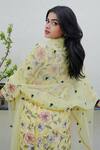 Shop Gulabo Jaipur Yellow Muslin Sequins Split V-neck Muskan Floral Blossom Print Kurta Pant Set at Aza Fashions Shop_Gulabo Jaipur_Yellow Muslin Sequins Split V-neck Muskan Floral Blossom Print Kurta Pant Set_at_Aza_Fashions