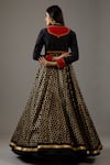 Shop_Rohit Bal_Black Silk Chanderi Embroidery Dori Banasai Jaal Anarkali Set  _at_Aza_Fashions