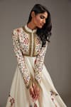 Rohit Bal Ivory Silk, Chanderi, Cotton Applique, Mughal Floral Garden Anarkali Set Online at Aza Fashions Rohit Bal_Ivory Silk, Chanderi, Cotton Applique, Mughal Floral Garden Anarkali Set _Online_at_Aza_Fashions