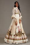 Buy Rohit Bal Ivory Silk, Chanderi, Cotton Applique, Mughal Floral Garden Anarkali Set Online at Aza Fashions Buy_Rohit Bal_Ivory Silk, Chanderi, Cotton Applique, Mughal Floral Garden Anarkali Set _Online_at_Aza_Fashions
