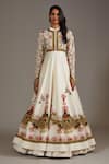 Shop Rohit Bal Ivory Silk, Chanderi, Cotton Applique, Mughal Floral Garden Anarkali Set Online at Aza Fashions Shop_Rohit Bal_Ivory Silk, Chanderi, Cotton Applique, Mughal Floral Garden Anarkali Set _Online_at_Aza_Fashions