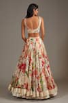 Shop_Rohit Bal_Ivory Organza And Cotton Print Buttercup Bloom Bridal Lehenga Set  _at_Aza_Fashions