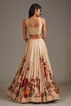 Shop_Rohit Bal_Beige Modal And Chanderi Print Rafflesia Bloom Square Bridal Lehenga Set _at_Aza_Fashions