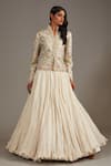 Buy_Rohit Bal_Ivory Matka Silk Blossom Embroidered Jacket _at_Aza_Fashions