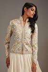 Rohit Bal_Ivory Matka Silk Blossom Embroidered Jacket _Online_at_Aza_Fashions