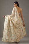 Shop_Rohit Bal_Ivory Silk Chanderi Persian Bloom Saree With Unstitched Blouse Piece  _at_Aza_Fashions