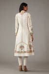 Shop_Rohit Bal_Ivory Silk Chnaderi Embroidered Anarkali Churidar Set_at_Aza_Fashions