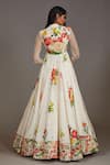 Shop_Rohit Bal_Ivory Silk Chanderi Printed Floral Blossom Anarkali With Dupatta  _at_Aza_Fashions