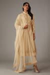 Buy_Rohit Bal_Beige Silk Chanderi Sequin Embroidered Kalidar Kurta Churidar Set _at_Aza_Fashions