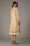Rohit Bal_Beige Silk Chanderi Sequin Embroidered Kalidar Kurta Churidar Set _at_Aza_Fashions