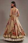 Shop_Rohit Bal_Beige Organza Garden Print Anarkali Churidar Set _at_Aza_Fashions