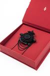 Buy_S&N by Shantnu Nikhil_Black Embellished Handcrafted Adamas Brooch _at_Aza_Fashions