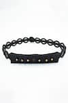 Shop_S&N By Shantnu Nikhil_Black Handcrafted Braided Belt _at_Aza_Fashions