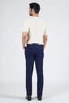 Shop_S&N by Shantnu Nikhil_Blue Terylene Plain Tapered Trouser _at_Aza_Fashions