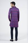 Shop_S&N by Shantnu Nikhil_Blue Crepe Jersey Printed Tribal Shirt Kurta_at_Aza_Fashions