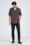 Buy S&N By Shantnu Nikhil Black Twill, Silk Embroidery Adamas Print Shirt at Aza Fashions Buy_S&N By Shantnu Nikhil_Black Twill, Silk Embroidery Adamas Print Shirt_at_Aza_Fashions