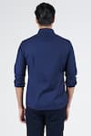 Shop_S&N by Shantnu Nikhil_Blue Terylene Embroidered Thread Slim Fit Shirt _at_Aza_Fashions