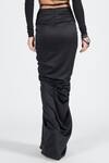 Shop_S&N By Shantnu Nikhil_Black Crepe Twisted Draped Skirt_at_Aza_Fashions