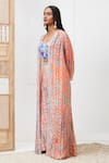 Buy_Soup By Sougat Paul_Multi Color Crepe, Chiffon Benazir Floral Pattern Jacket And Palazzo Set _Online_at_Aza_Fashions
