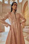 Shop_Pankaj & Nidhi_Pink Tulle Solarium Hand Embellished Kalidar Jacket With Sharara _at_Aza_Fashions