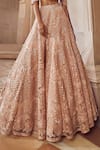 Buy_Pankaj & Nidhi_Pink Tulle Solarium Hand Embellished Lehenga With Blouse _Online_at_Aza_Fashions