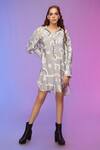 Buy So Us By Sougatpaul Blue Cotton Collared Abstract Print Shirt Dress at Aza Fashions Buy_So Us By Sougatpaul_Blue Cotton Collared Abstract Print Shirt Dress _at_Aza_Fashions