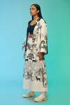 Shop_So Us By Sougatpaul_Off White Cotton Collared The Safari Print Jacket Pant Set _Online_at_Aza_Fashions
