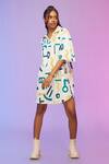 So Us By Sougatpaul_White Cotton Collared Laid Back Printed Boxy Dress _Online_at_Aza_Fashions