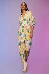 So US By Sougatpaul_Multi Color Cotton Collared Streetwise Printed Romper _Online_at_Aza_Fashions