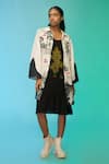 Buy_So Us By Sougatpaul_Black Cotton Embroidery Round Neck, Collared Boho Babe Dress With Jacket _at_Aza_Fashions
