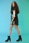 Buy_So Us By Sougatpaul_Black Cotton Collared Urban Safari Print Shirt Dress _Online_at_Aza_Fashions