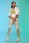 Buy_SO US by Sougatpaul_Off White Cotton Printed Garden V Neck Morden Mood Top And Pant Set _at_Aza_Fashions