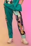 SO US by Sougatpaul_Green Glass Satin Printed And Embroidered Cityscape Shirt & Pant Set  _Online_at_Aza_Fashions