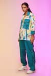 Buy_SO US by Sougatpaul_Multi Color Cotton Printed City Chic V Collar Shirt And Pant Set  _Online_at_Aza_Fashions