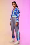 Buy_SO US by Sougatpaul_Blue Glass Satin Printed Tribal Notched Lapel Jacket And Pant Set  _Online_at_Aza_Fashions