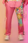 SO US by Sougatpaul_Pink Glass Satin Printed And Embroidered Artful Shirt & Pant Set  _Online_at_Aza_Fashions