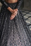 Buy_Seema Gujral_Black Net Embroidery Sequins V Neck Tonal Lehenga Set _Online_at_Aza_Fashions