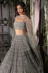 Buy_Seema Gujral_Silver Net Embroidered Sequin Sweetheart Bridal Lehenga Set _Online_at_Aza_Fashions