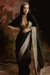 Buy_Ekaya_Black Silk Banarasi Handwoven Saree With Unstitched Blouse Piece _Online_at_Aza_Fashions