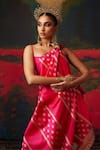 Buy_Ekaya_Pink Silk Banarasi Handwoven Saree With Unstitched Blouse Fabric  _Online_at_Aza_Fashions