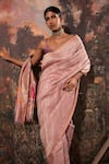 Ekaya_Purple Floral Motifs Silk Handwoven Saree With Unstitched Blouse Fabric _Online_at_Aza_Fashions