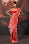 Buy_Ekaya_Pink Handwoven Silk Banarasi Saree With Unstitched Blouse Fabric _at_Aza_Fashions