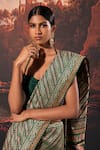 Buy_Ekaya_Green Paisley Pattern Handwoven Saree With Unstitched Blouse Fabric  _Online_at_Aza_Fashions