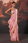 Ekaya_Pink Tissue Banarasi Handwoven Saree With Unstitched Blouse Fabric  _Online_at_Aza_Fashions