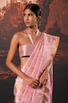 Buy_Ekaya_Pink Tissue Banarasi Handwoven Saree With Unstitched Blouse Fabric  _Online_at_Aza_Fashions