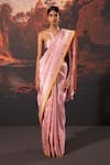 Buy_Ekaya_Pink Tissue Banarasi Handwoven Saree With Unstitched Blouse Fabric  _at_Aza_Fashions