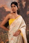 Ekaya_Green Tissue Banarasi Handwoven Saree With Unstitched Blouse Fabric  _Online_at_Aza_Fashions